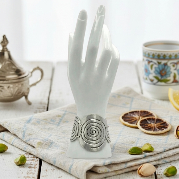 🆕️Silver Spiral Elegance Bracelet - Handcrafted Turkish Boho Chic Zamak  🌟 - Picture 8 of 11